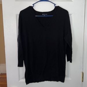 Gap Plain Black Pullover 1/2 Sleeve Sweater Size XL